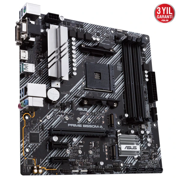 ASUS PRIME B550M-A DDR4 M2 PCIe NVME HDMI DVI PCIe 16X v4.0 AM4 mATX - 4
