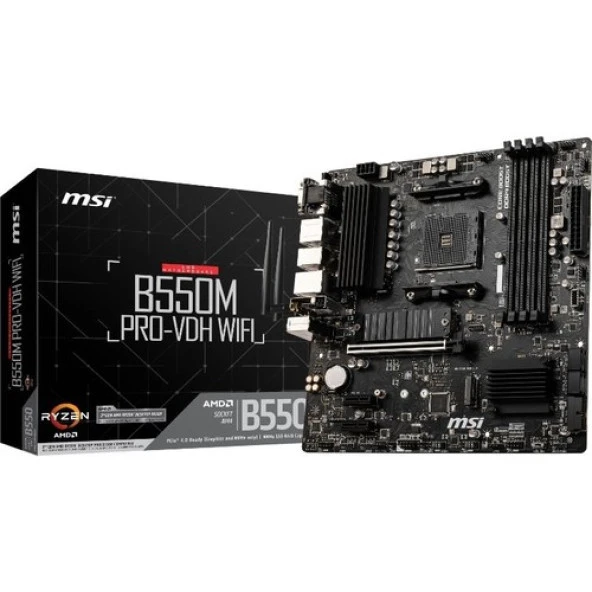 MSI B550M PRO-VDH WIFI DDR4 SATA3 M2 PCIe NVME HDMI DP PCIe 16X v4.0 AM4 mATX