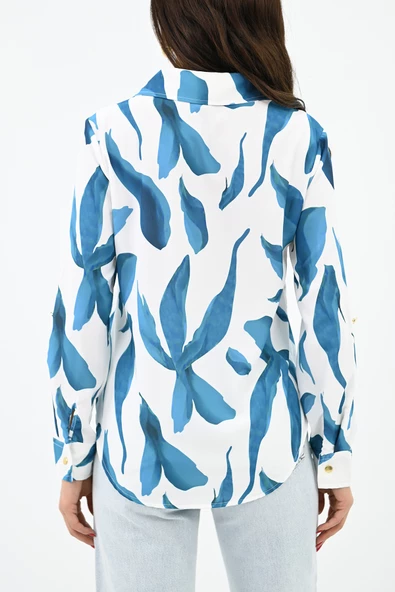 Kadın Desenli Klasik Gömlek 1753-24 - 12