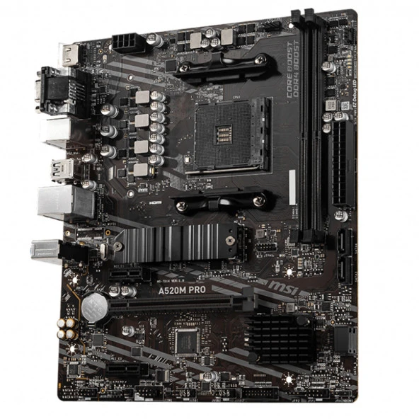 MSI A520M PRO DDR4 M2 PCIe NVME HDMI DP PCIe 16X v3.0 AM4 mATX - Resim 4