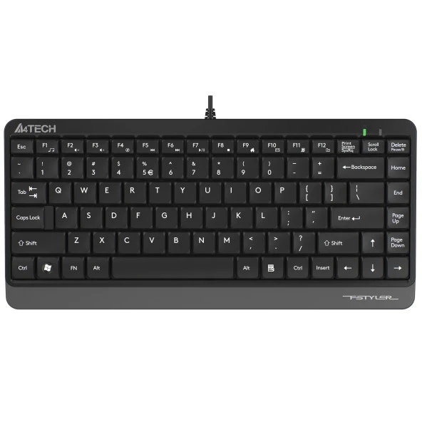 A4 TECH FK11 USB Q Trk Mini Siyah/Gri Multimedya Klavye - 1