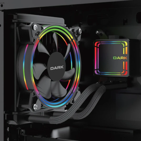 DARK 120mm AQUAFORCE W126 DKCCW126 RGB Sıvı Soğutmalı İşlemci Fanı - Resim 2