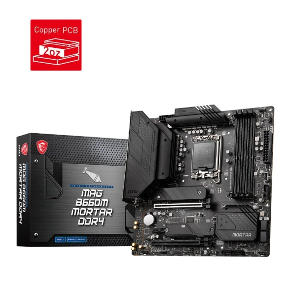 MSI MAG B660M MORTAR DDR4 M2 NVME PCIE 16X v4.0 1700p mATX