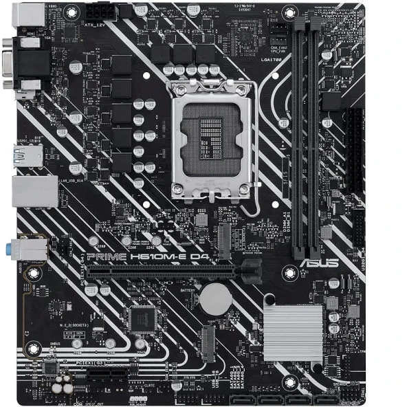ASUS PRIME H610M-E D4-CSM HDMI M2 NVME PCIE 16X v4.0 1700p mATX KURUMSAL ANAKART