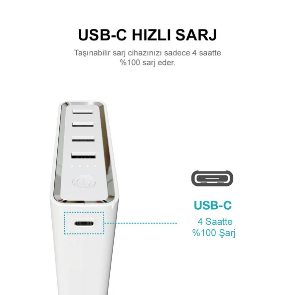 Energizer Ultimate XP20001PD 20000mAh  5 Çıkışlı Ultra Hızlı Taşınabilir Şarj Cihazı Gri - 4