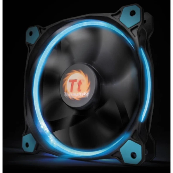 Thermaltake Riing CL-F038-PL12BU-A 120mm Mavi Halka Ledli Titreşimsiz Kasa ve Radyatör Fanı - Resim 5