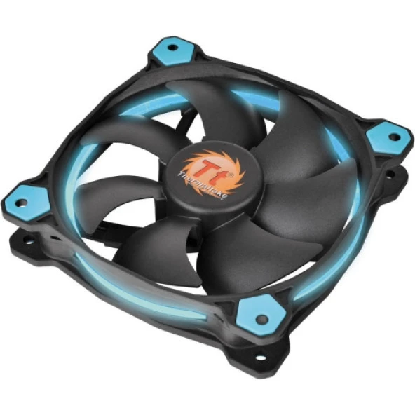 Thermaltake Riing CL-F038-PL12BU-A 120mm Mavi Halka Ledli Titreşimsiz Kasa ve Radyatör Fanı - Resim 6