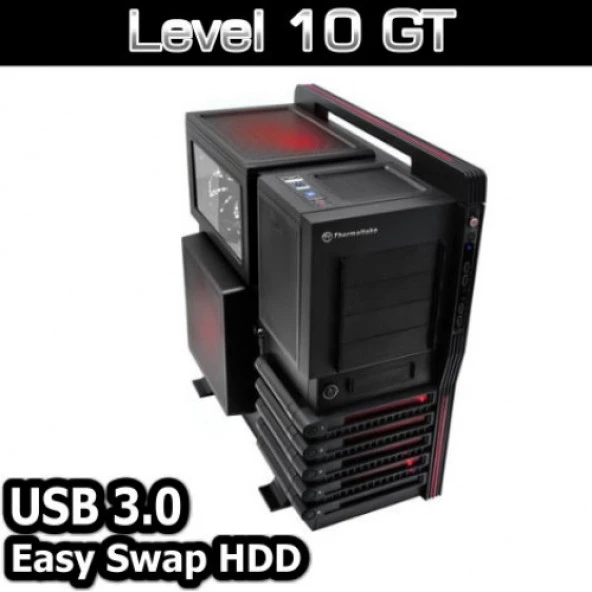 TThermaltake Level 10 GT 2,5",3,5" Hot-Swap Full Tower Gaming Bilgisayar Kasası (PSU Yok) ürün görseli
