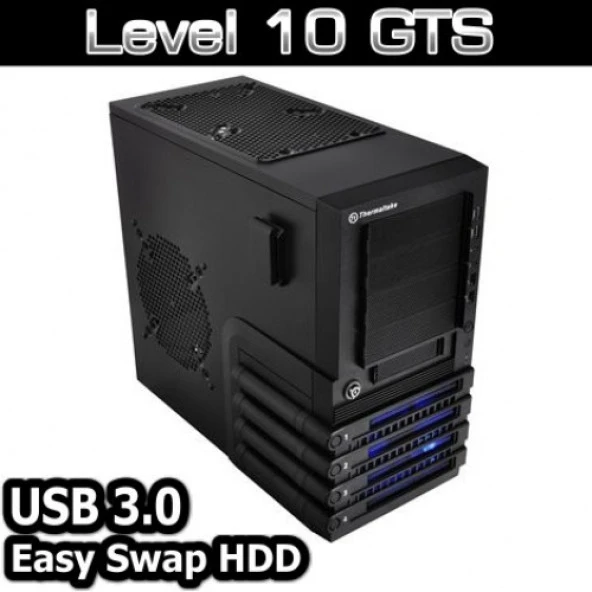 TEHRMALTAKE POWERSIZ  LEVEL 10 GTS GAMING MID-TOWER KASA SİYAH VO30001N2N