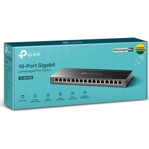 TP-LINK 16port TL-SG116E GIGABIT Yönetilebilir Switch - Resim 2