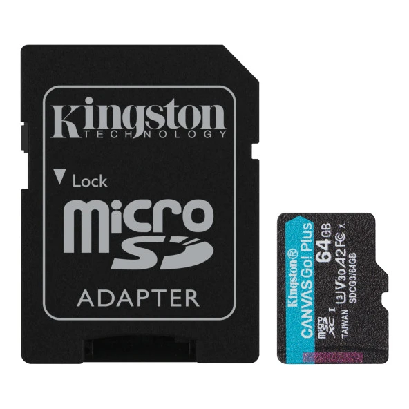 KINGSTON 64GB CANVAS GO+ SDCG3/64GB MICRO-SD HAFIZA KARTI