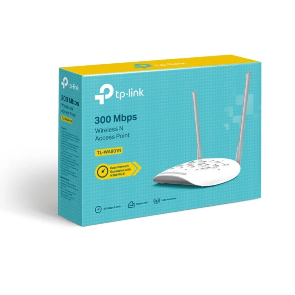 TP-LINK TL-WA801N 300mbps N300 2.4GHZ Mesafe Genişletici EV Ofis Tipi Access Point - Resim 3