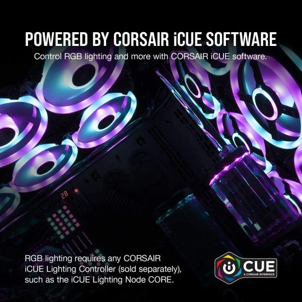 CORSAIR QL140-2 CO-9050106-Ww 14CM RGB KASA FANI+KONTROL ÜNİTELİ 2-Lİ PAKET BEYAZ - 5