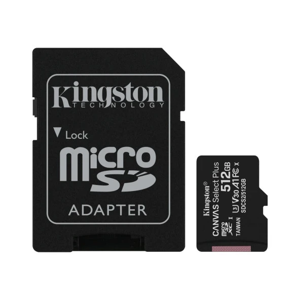 Kıngston 512Gb Canvas Select Plus Microsd Kart Cl10 Sdcs2/512Gb