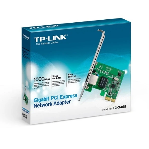 TP-LINK TG-3468 Gigabit 1port PCIe 1X Ethernet - Resim 2