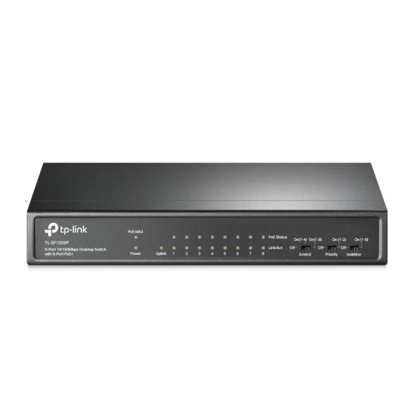 TP-LINK 8-port FULL POE TL-SF1009P 10/100 65W YÖNETİLEMEZ SWITCH