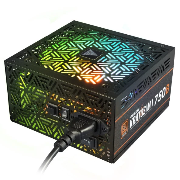 GAMDIAS 750W 80+ BRONZE KRATOS M1-750B 12cm RGB Fanlı Power Supply