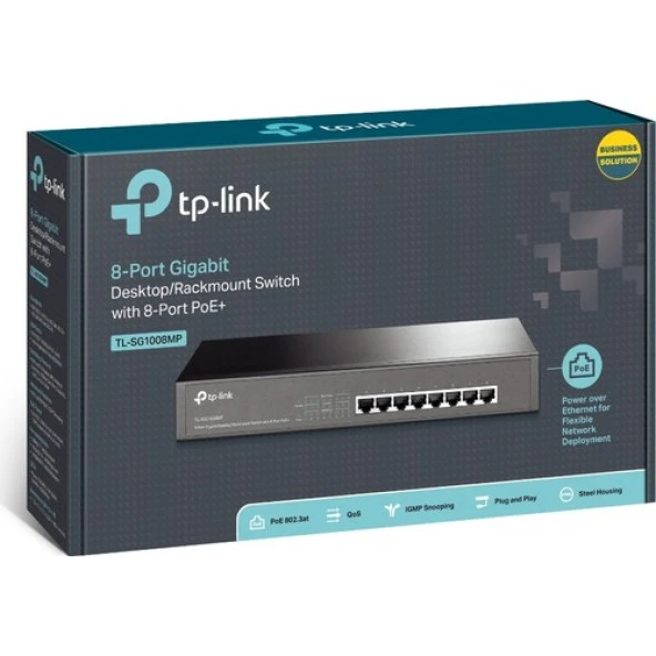 TP-LINK 8-PORT 153W FULL POE TL-SG1008MP GIGABIT POE SWITCH - Resim 4