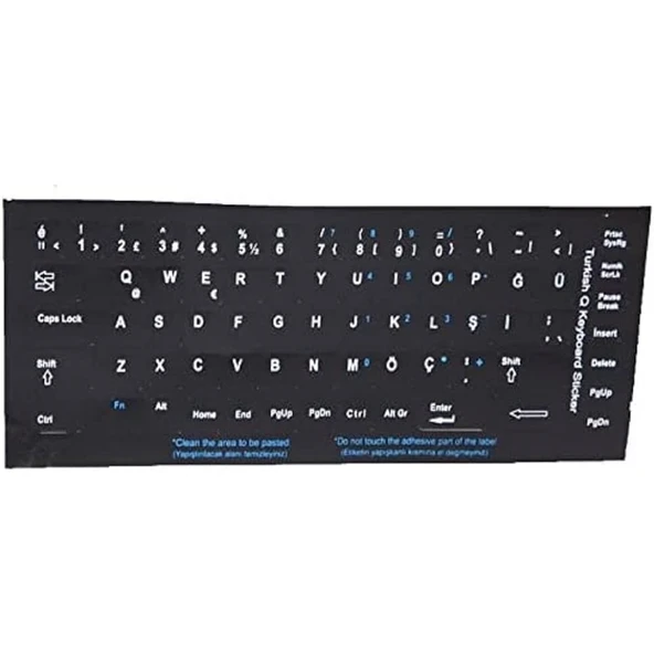 ADDISON 300161 Türkçe Q Siyah Klavye Stiker - 1