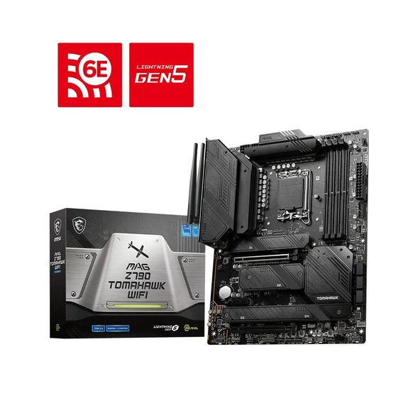 MSI MAG Z790 TOMAHAWK WIFI DDR5 M2 PCIe NVME HDMI DP PCIe 16X v5.0 1700p mATX ürün görseli