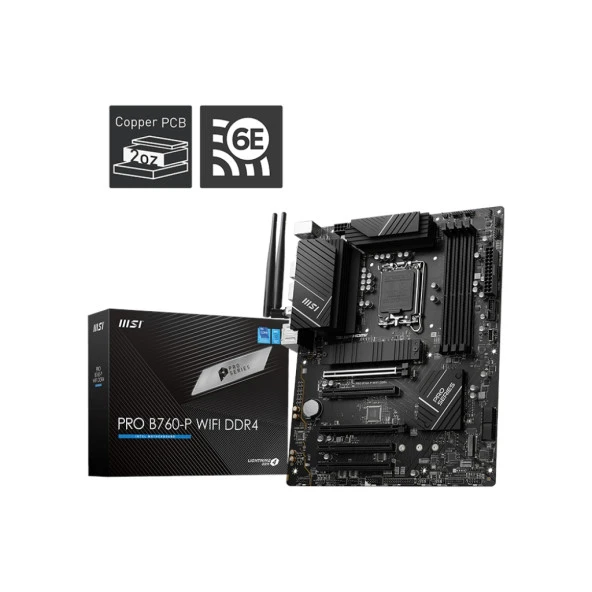 MSI PRO B760-P WIFI-6E DDR4 HDMI-DP PCIE 4.0 1700p ATX