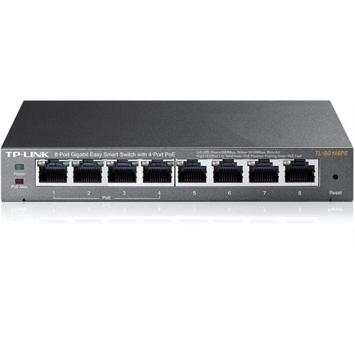 TP-LINK 8port TL-SG108PE 55w 4port PoE Yönetilebilir Switch