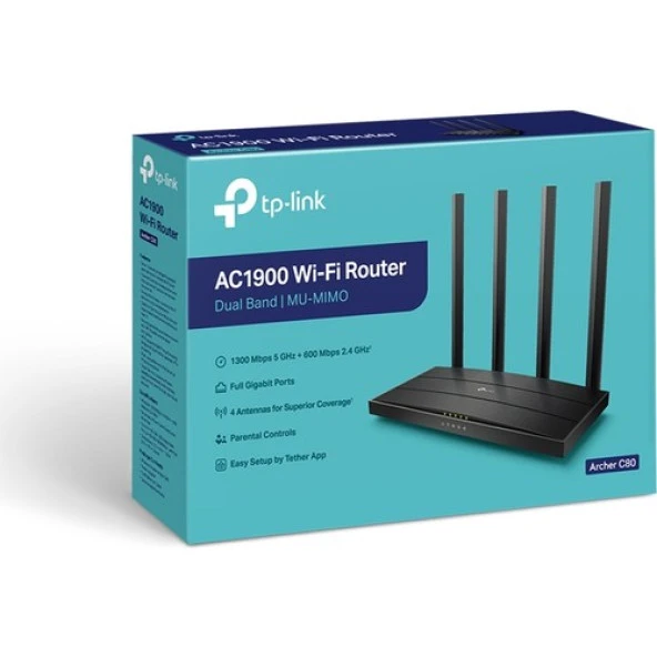 TP-LINK Archer C80 AC1900 Kablosuz MU-MIMO Wi-Fi Router - Resim 3