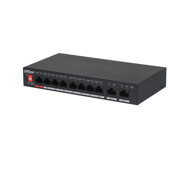 DAHUA PFS3010-8ET-96-V2 8 PORT 10/100 2 PORT GIGABIT UPLINK 96W YONETILEMEZ POE SWITCH