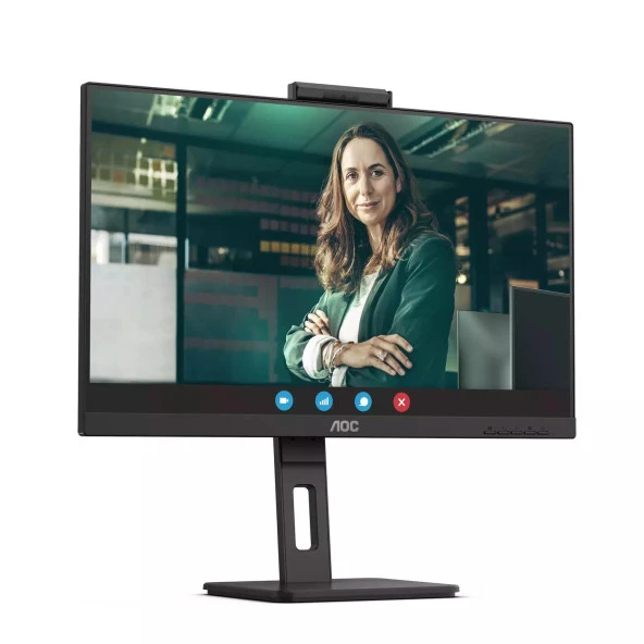 AOC 23.8" IPS 24P3CW 4MS 75HZ HDM-DP USB-C WEB KAMERALI PIVOT KURUMSAL MONİTÖR - Resim 2