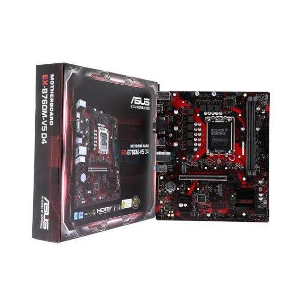 ASUS EX-B760M-V5 D4-CSM DDR4 HDMI-DP PCIE 4.0 1700p mATX KURUMSAL ANAKART ürün görseli