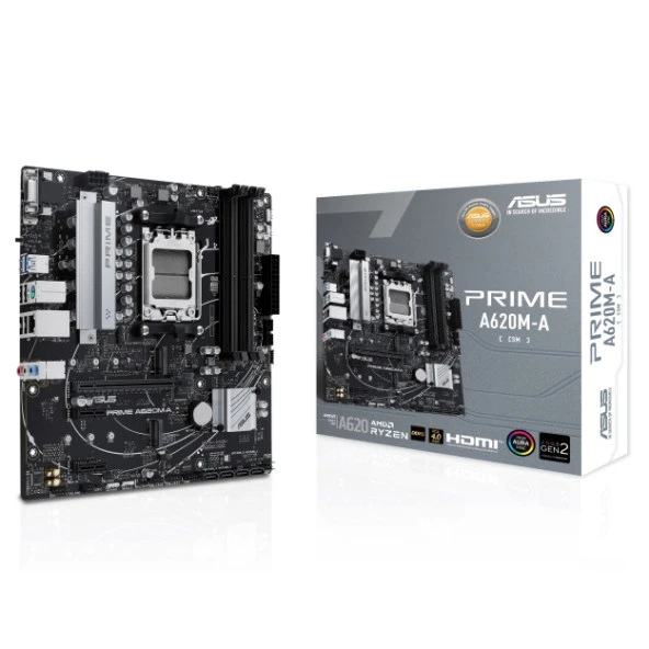 ASUS PRIME A620M-A-CSM DDR5 HDMI-DP PCIE 4.0 AM5 MATX KURUMSAL ANAKART ürün görseli