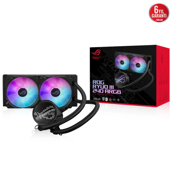 ASUS 240MM ROG RYUO III 240 ARGB ANIME MATRIX LED EKRAN AM5-1700p SIVI SOĞUTUCULU İŞLEMCİ FANI