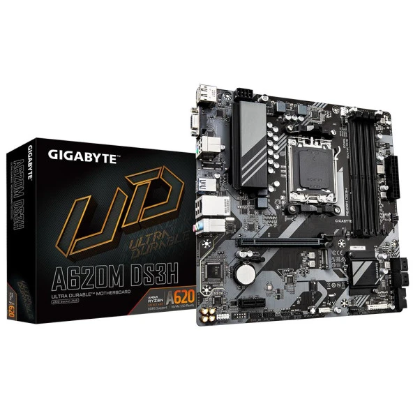 GIGABYTE A620 A620M-DS3H DDR5 HDMI-DP PCIE 4.0 AM5 mATX