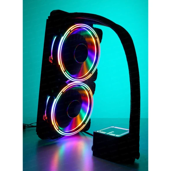 DARK 240MM AQUA FORCE W246 DKCCW246 RGB AM5-1700P SIVI SOĞUTMALI İŞLEMCİ FANI - Resim 8