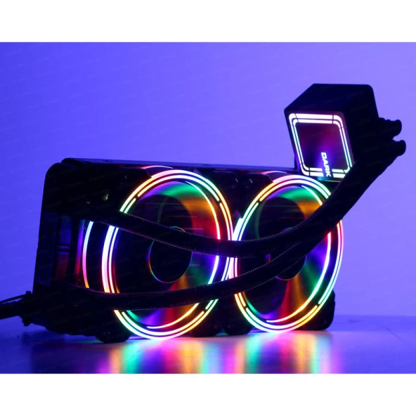 DARK 240MM AQUA FORCE W246 DKCCW246 RGB AM5-1700P SIVI SOĞUTMALI İŞLEMCİ FANI - Resim 9
