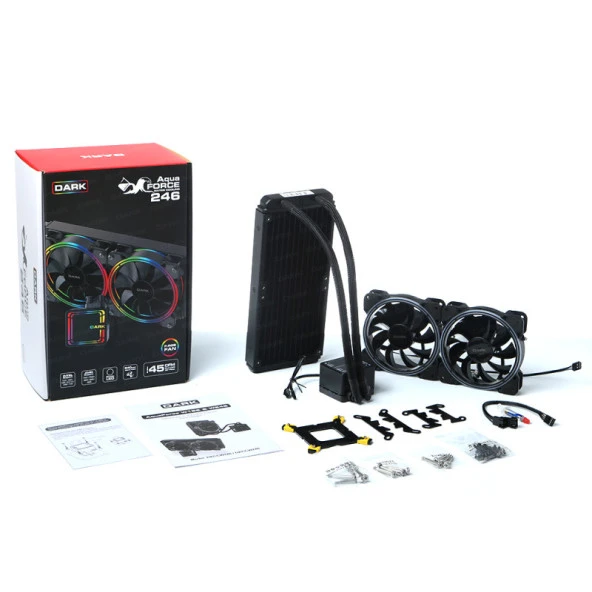 DARK 240MM AQUA FORCE W246 DKCCW246 RGB AM5-1700P SIVI SOĞUTMALI İŞLEMCİ FANI - Resim 12