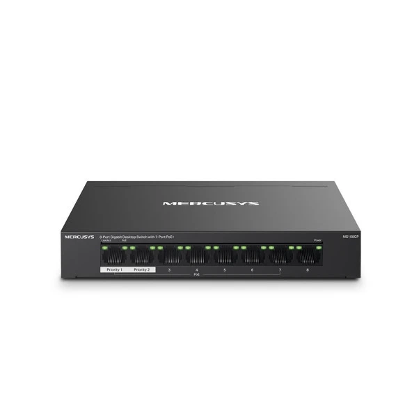 MERCUSYS 8port MS108GP Gigabit 7port PoE 65w Yönetilemez Swicth