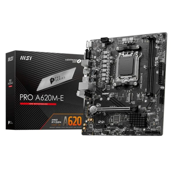 MSI PRO A620M-E DDR5 HDMI PCIe 16X v4.0 AM5 mATX ürün görseli