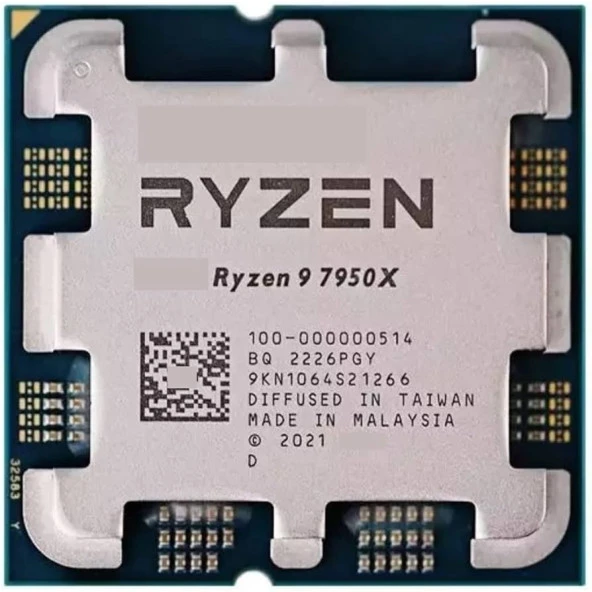 AMD RYZEN 9 7950X 80MB 16çekirdekli VGA YOK AM5 170w Kutusuz+Fansız