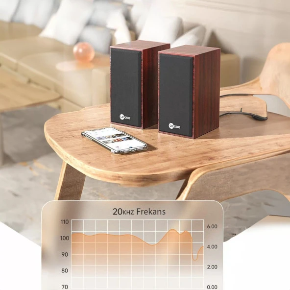 LENOVO LECOO DS105 1+1 Siyah 5w RMS Hoparlör Ahşap - 5