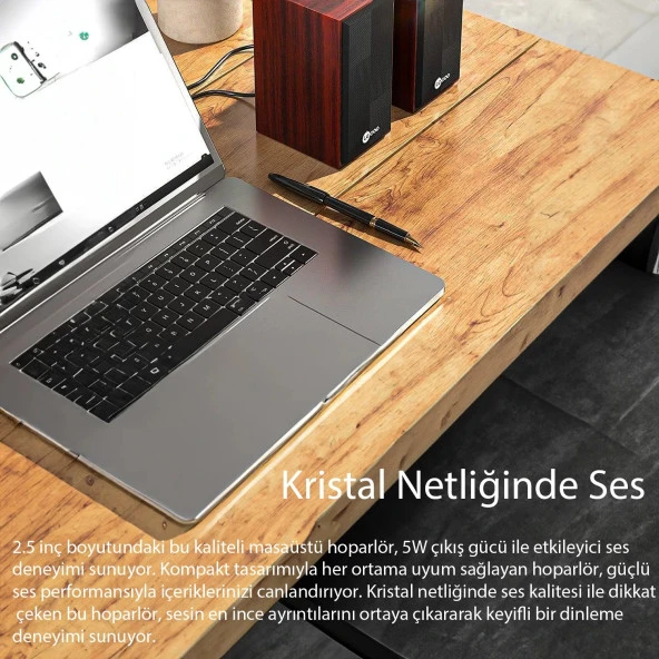 LENOVO LECOO DS105 1+1 Siyah 5w RMS Hoparlör Ahşap - 8