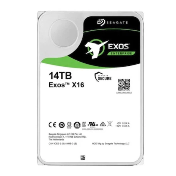 SEAGATE 3.5" 14TB EXOS ST14000NM001G 7200 RPM 256MB SATA-3 Güvenlik Diski