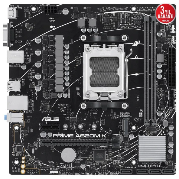 ASUS PRIME A620M-K DDR5 HDMI PCIe 16X v4.0 AM5 mATX