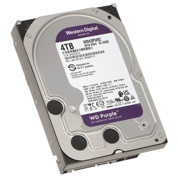 WD 4TB PURPLE WD43PURZ 256MB 5400RPM SATA-3 GÜVENLİK DİSKİ - Resim 2