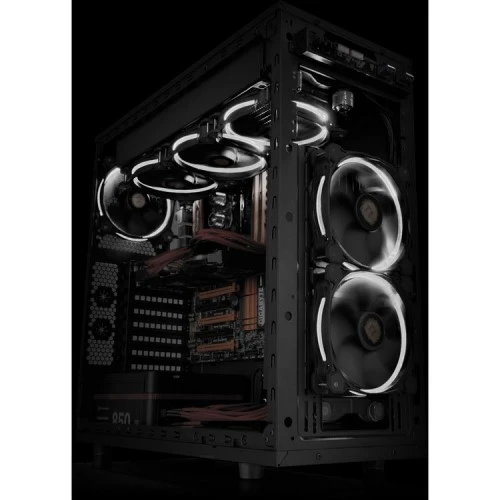 Thermaltake Riing CL-F038-PL12WT-A 120mm Beyaz Halka Ledli Titreşimsiz Kasa ve Radyatör Fanı - 4