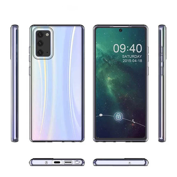 Galaxy Note 20 Kılıf İnce Esnek Şeffaf Süper Silikon
