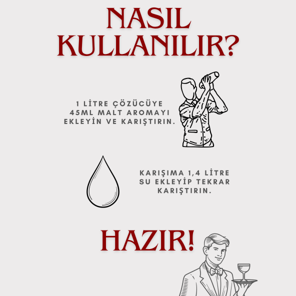 Kırmızı Malt Aroması - Orijinal Lezzet - Hazır Karışım Malt Aroması 45 ml (1 LİTRE IÇİN UYUMLUDUR) - 2