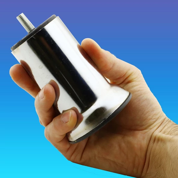 Mobilya Kanepe Baza Koltuk Destek Yükseltme Ayağı M8 Civatalı Krom Metal Ayakları 10 cm 12 Adet - 5
