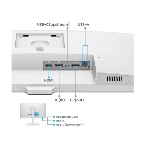 BENQ 27" IPS GW2790QT 5MS 75HZ HDMI-DP PIVOT KURUMSAL MONİTÖR 2560X1440 BEYAZ - Resim 5