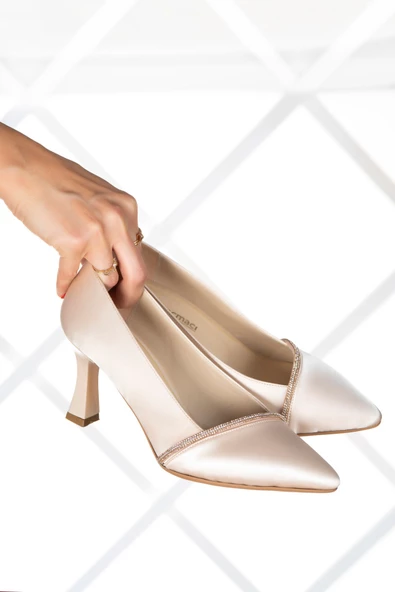 Erkan Saçmacı Darla Ten Saten Taşlı Abiye Ayakkabı - 4